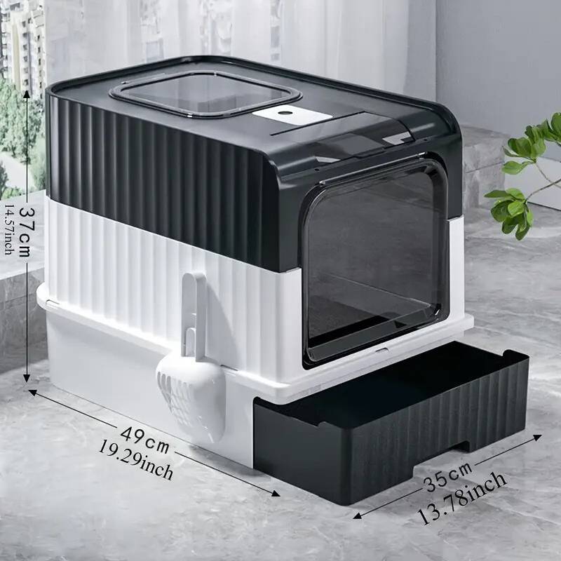 Large Folding Cat Litter Box With Lid