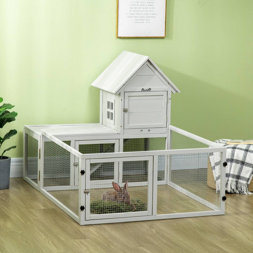 Homcom Weather Resistant Rabbit Run Natural 246.38cm H 106cm W 151.5cm D