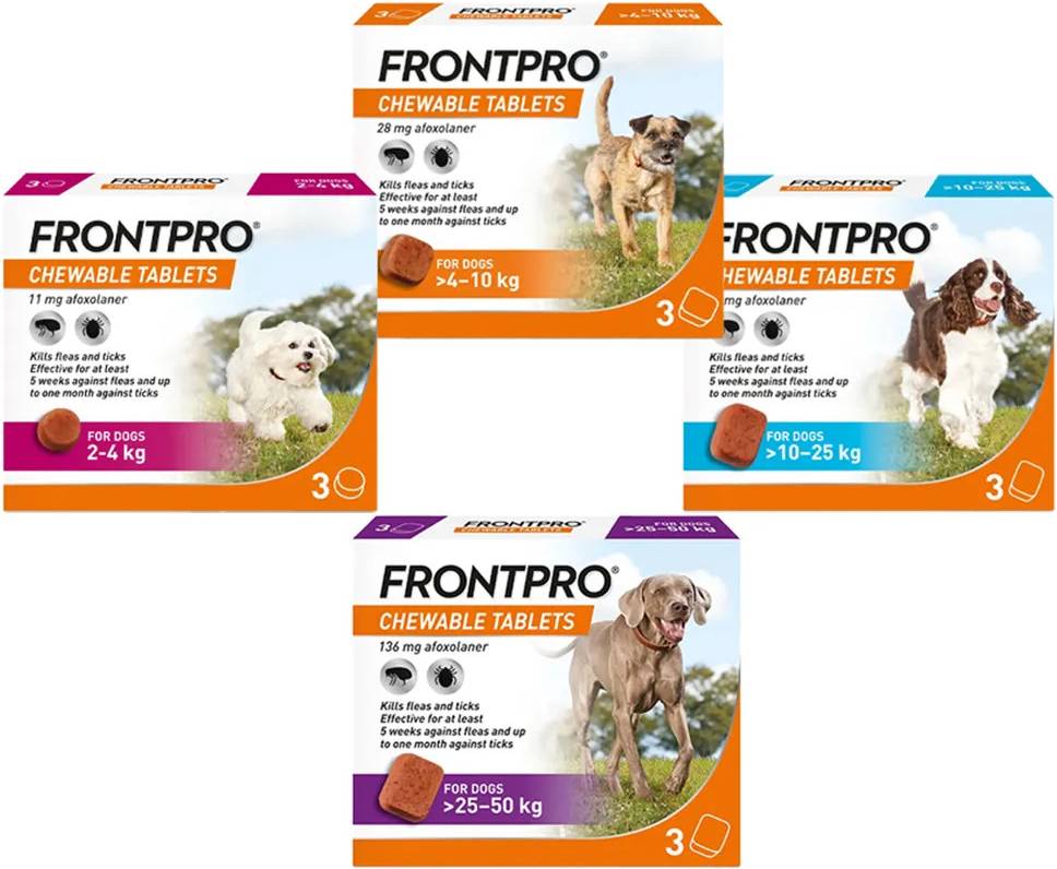 Frontline FrontPro Flea Tick Chewable Tablets