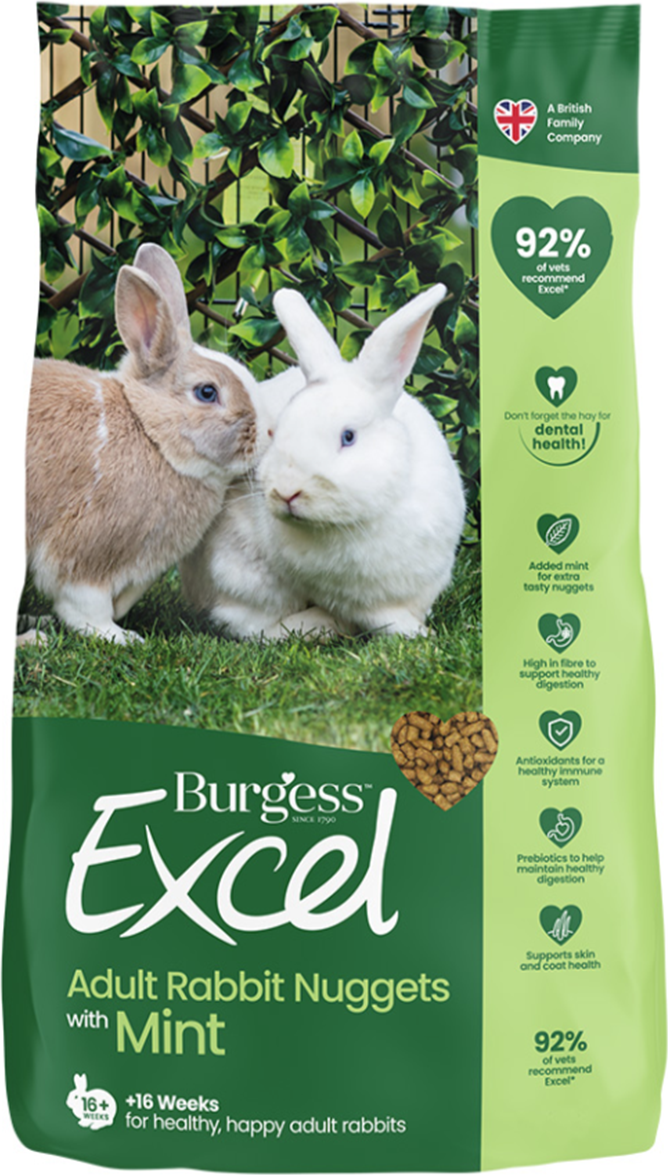 Burgess Excel Rabbit Adult Nuggets with Mint