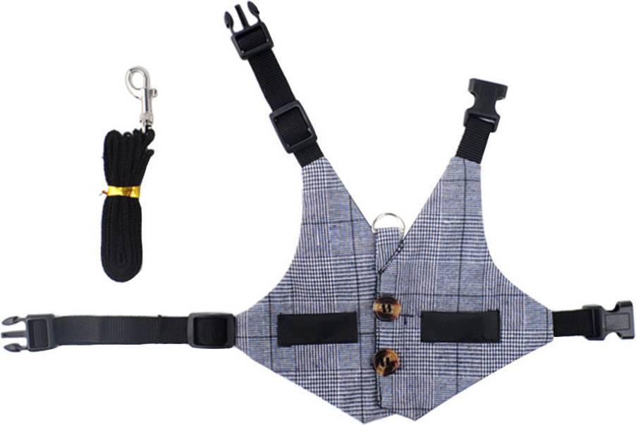 Happyyami Lightweight Grey Rabbit Vest with Traction Rope