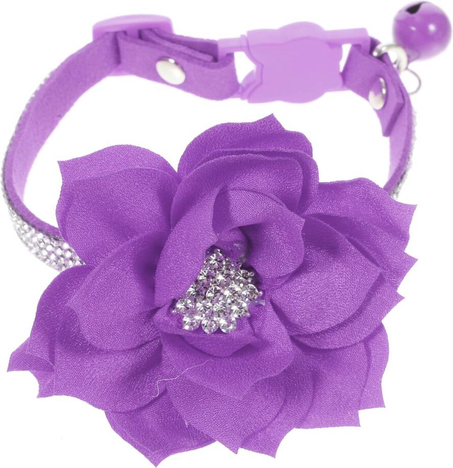 VILLCASE 2Pcs Adjustable Rhinestone Dog Collar