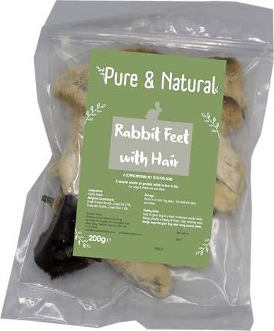 Pure & Natural Rabbit Feet 200g Dog Treats Box