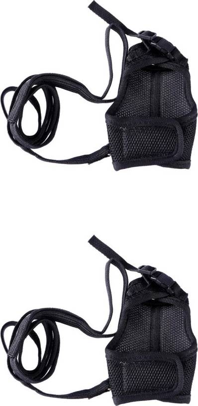 Ohphcall 2Pcs Rabbit Harness Leash Black Ultra-Soft