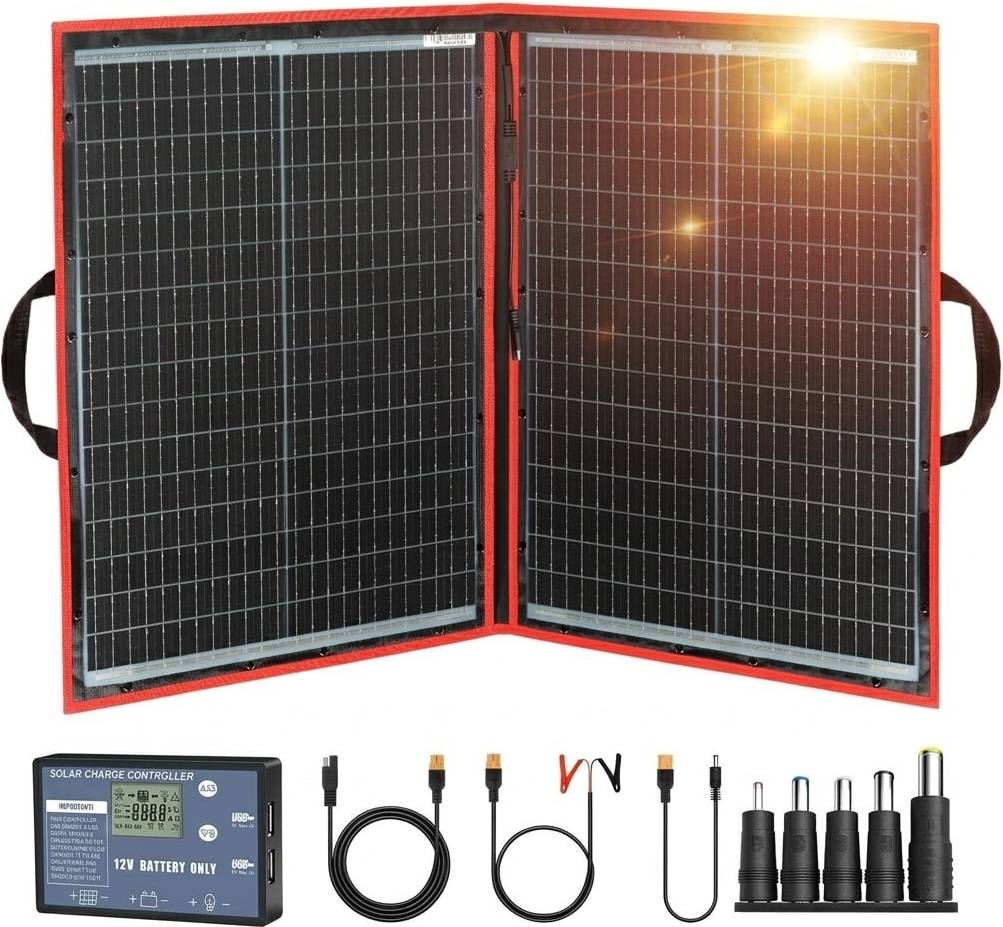 Solar panel kit 100W Portable Foldable Solar Panel Kit Dual USB