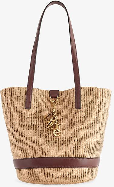 Chloé Charms Medium Raffia Bucket Bag