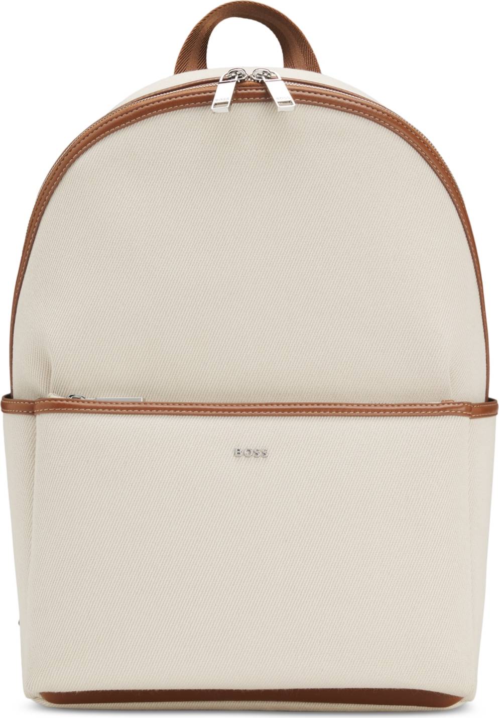 HUGO BOSS Beige Logo Lettering Backpack