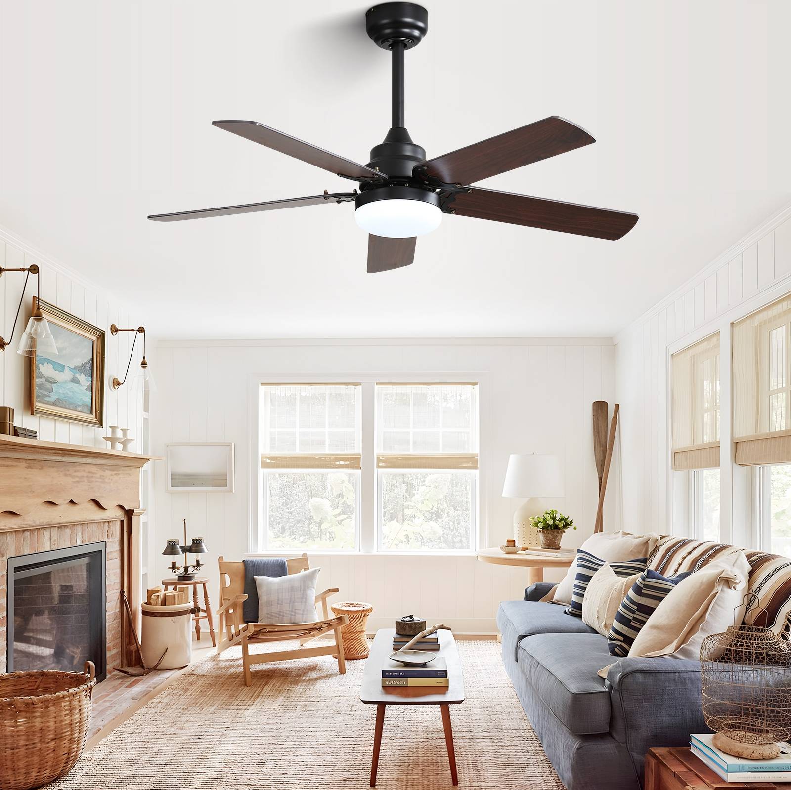 Modern ceiling fans GDFSTUDIO 42 Inch Modern Ceiling Fan MDF Blade