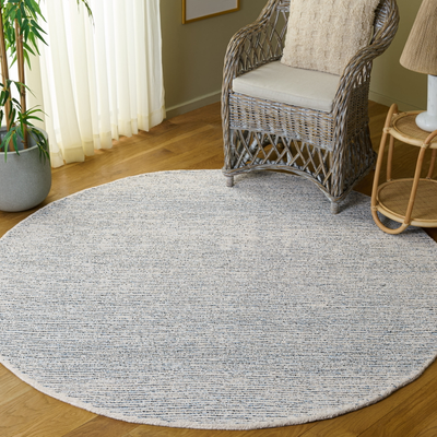 Safavieh Abstract Rumen Solid Color Area Rug 6 x 6 Round Blue 72x72"