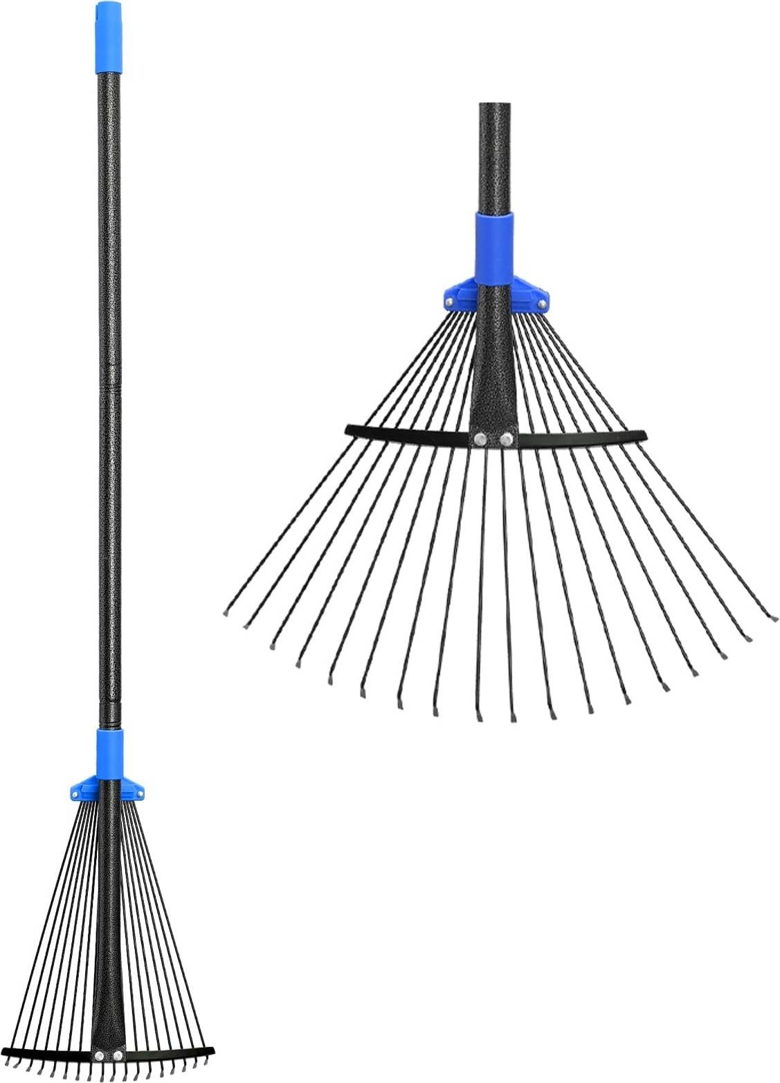 Leaf rake Itopfox Adjustable Metal Leaf Rake Long Handle