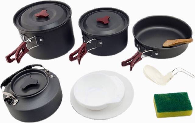 Greenzech Camping Cookware Set Outdoor Pot Tableware Kit