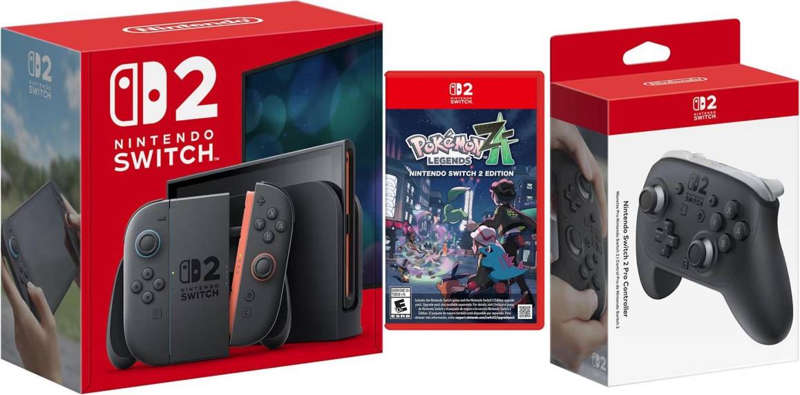 Pokemon legends za Nintendo Switch 2 Console Pokemon Legends Z-a Pro Controller Bundle