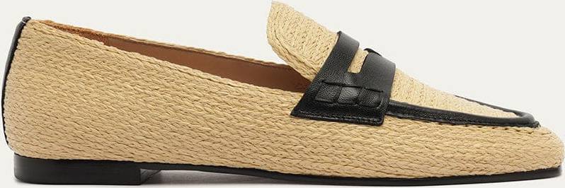Farm Rio Raffia Loafer - Black/Natural
