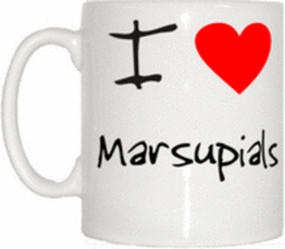 TeeTreeDesigns I Love Heart Marsupials Mug Cup