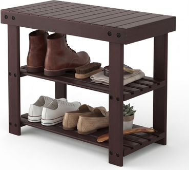 19-In Bamboo Bench Storage Organizer