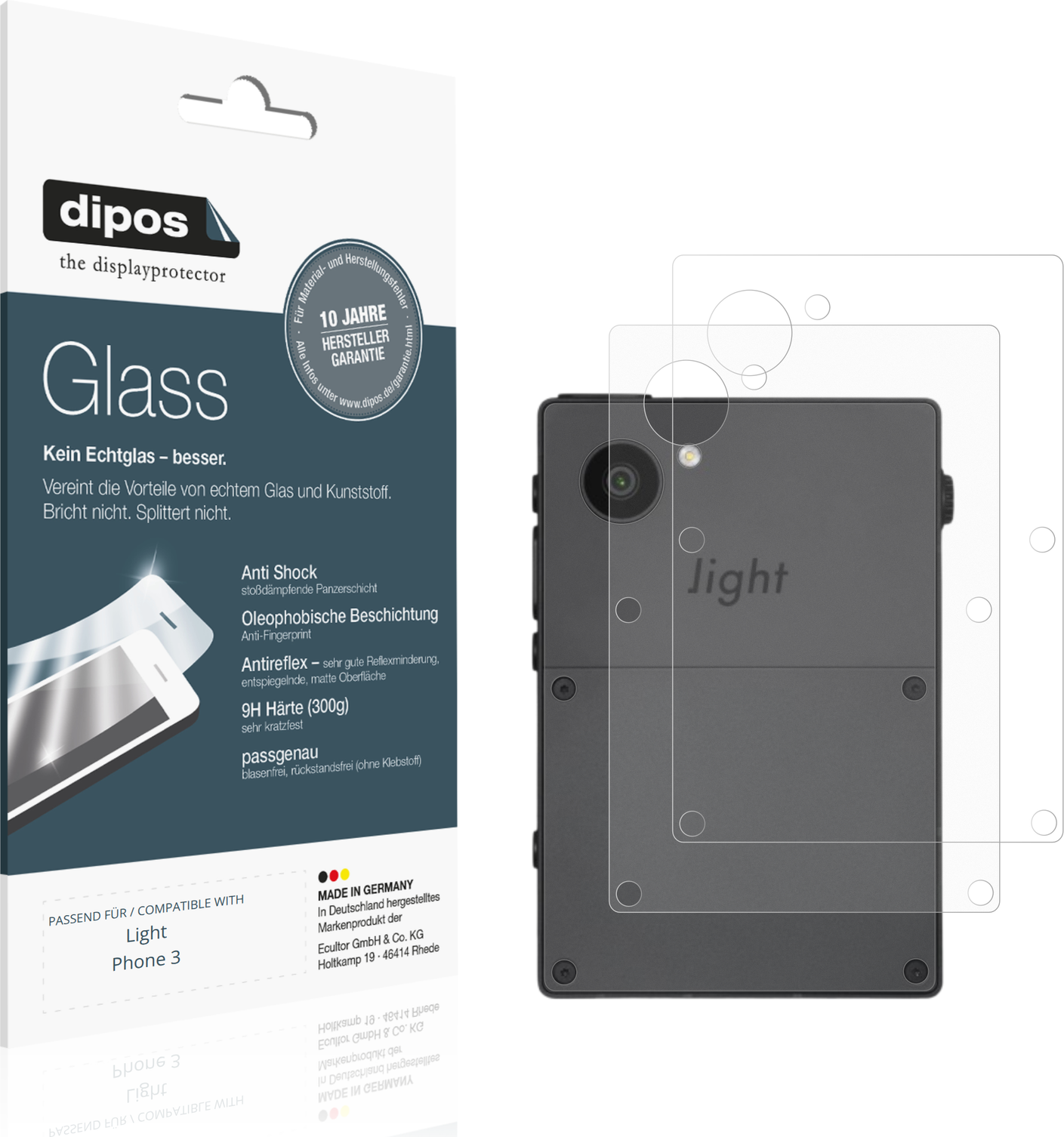 Dipos Screen Protector For Light Phone 3 Rückseite