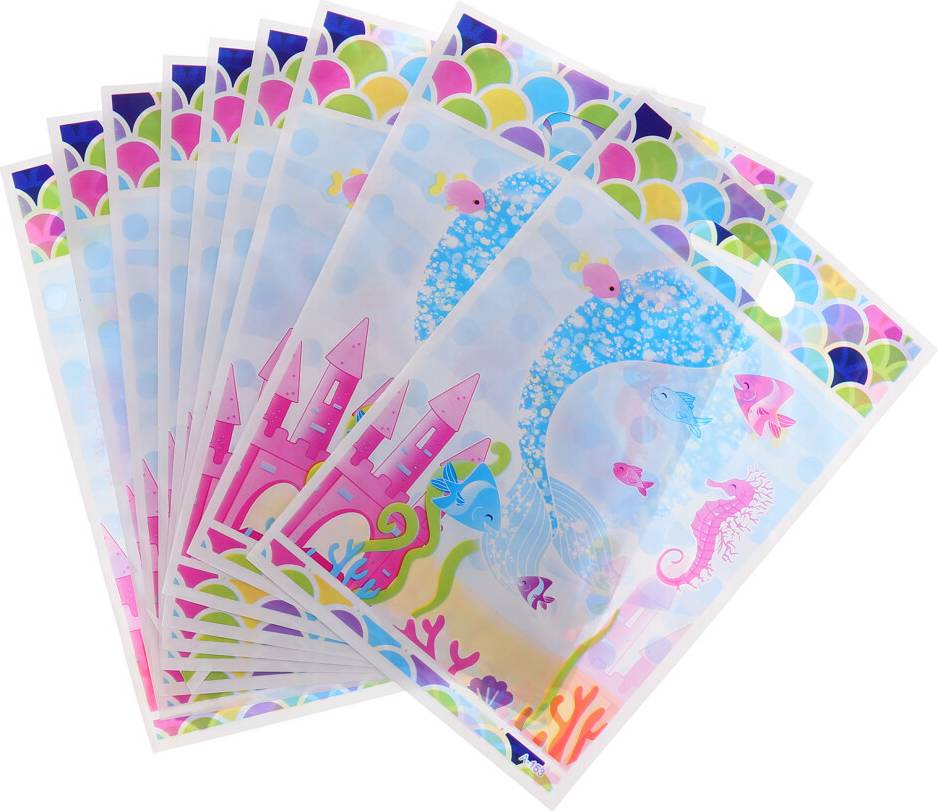 Cartoon Pattern Plastic Gift Bags 10Pcs
