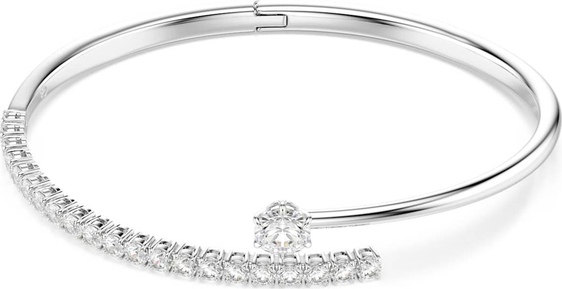 Swarovski Matrix Bangle Round Cut White Rhodium Plated