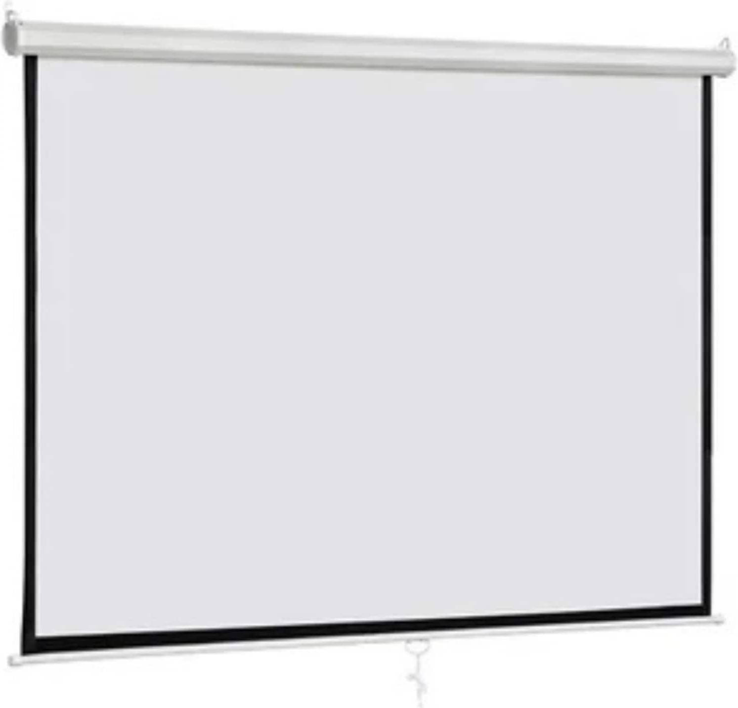 Pull down projector screen Home Collection Manual Pull Down Projector Screen 119 Inch HD White