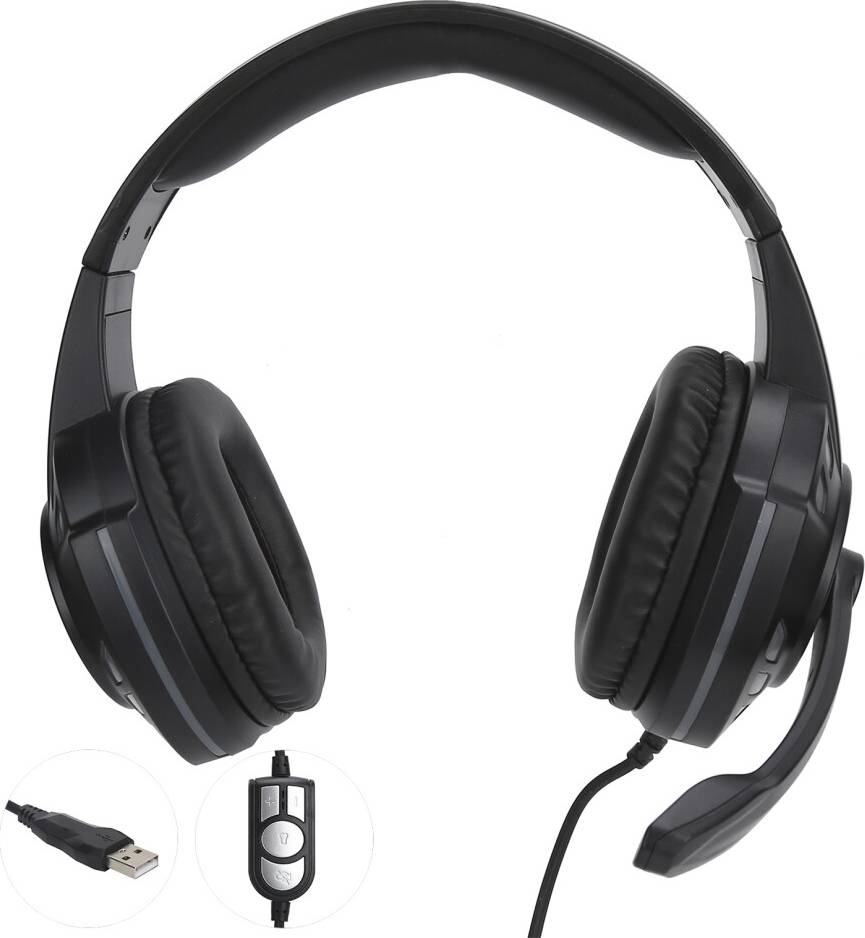 Adjustable Headband With Mic For PC Adjustable LED Light