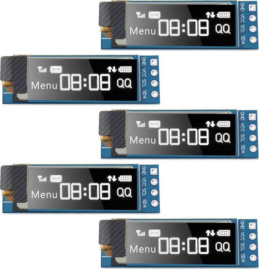 Saudism 5 Pieces Display Module 0.91 Inch OLED Screen Driver