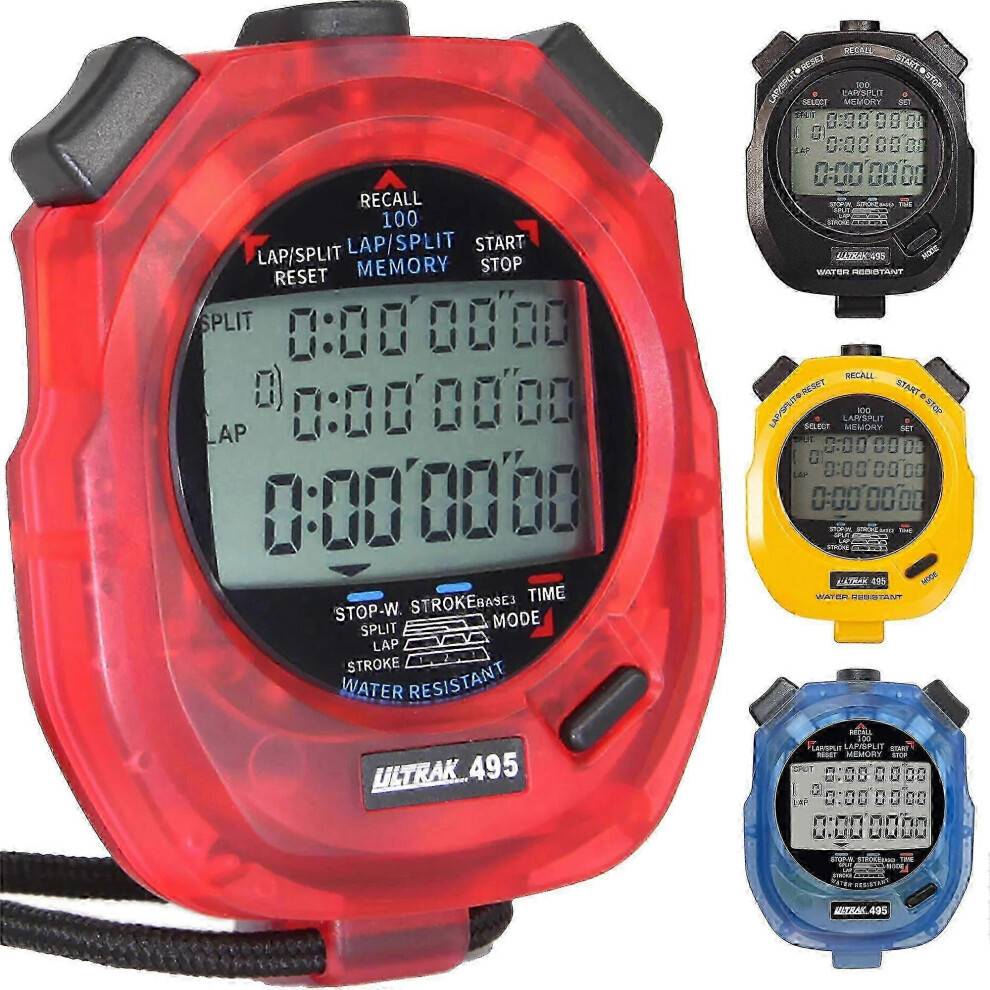 Kikidex Memory Stopwatch Translucent Red