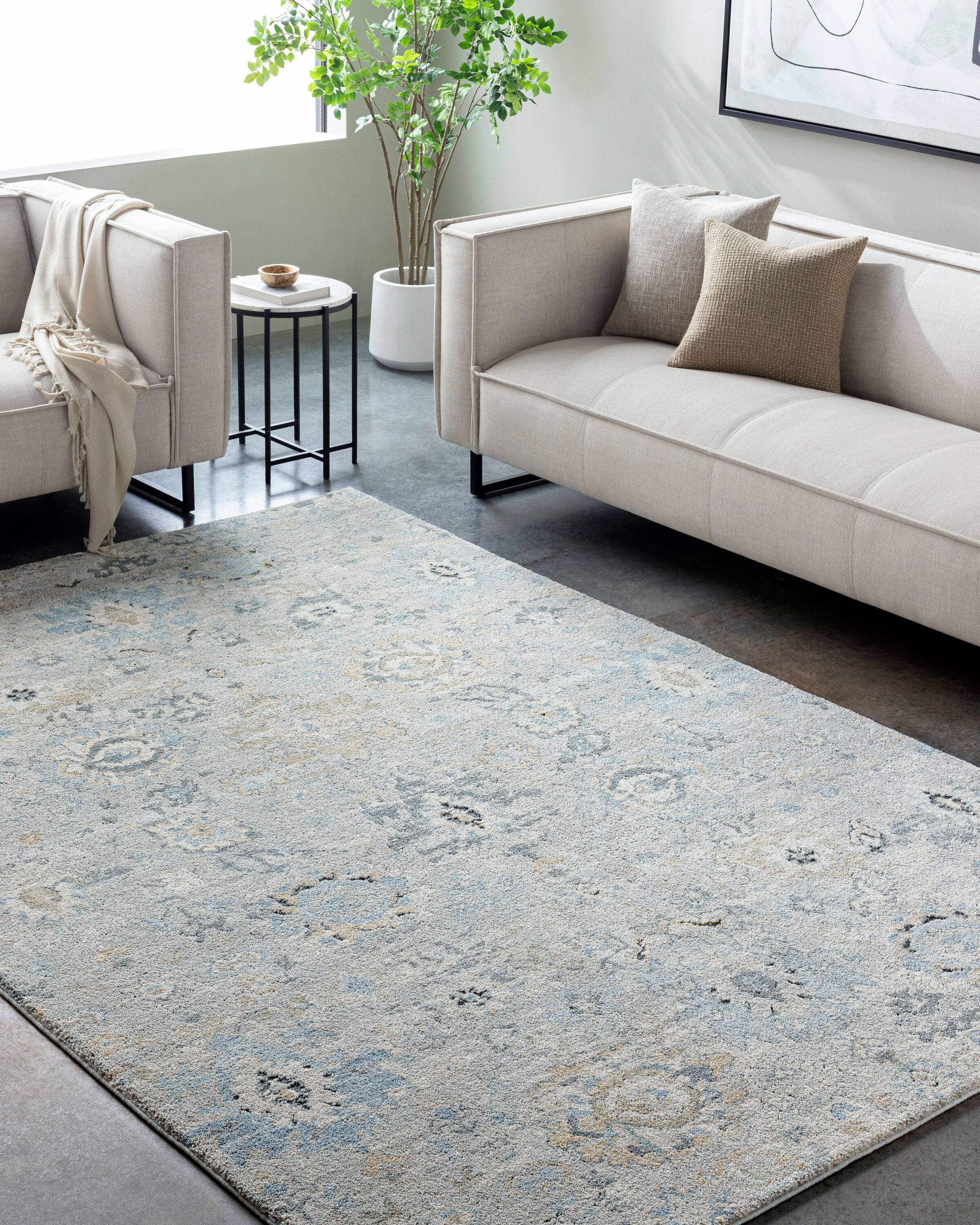 Livabliss Avellino 5 x 7 Rectangular Area Rug Gray