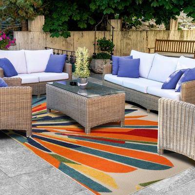 Superior Leander Geometric Abstract Area Rug White