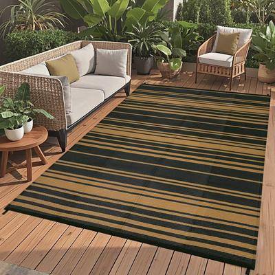 Garvee Modern Coastal Stripes Outdoor Rug