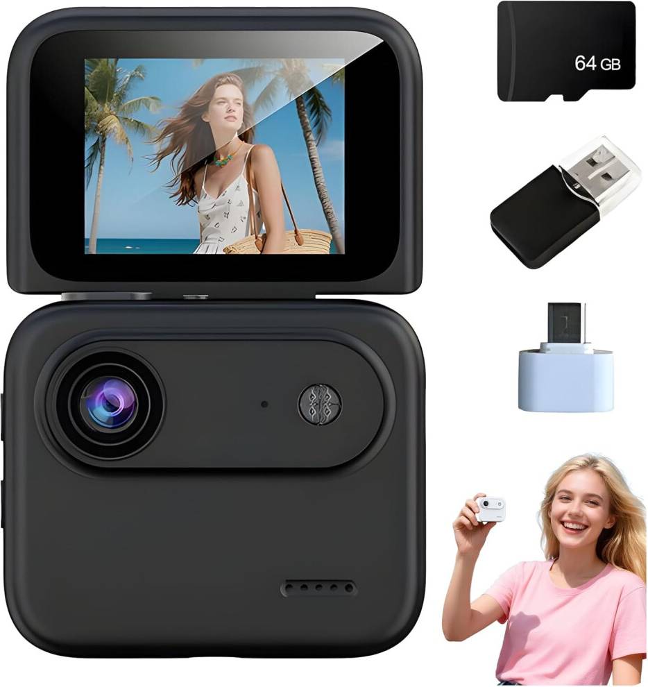 4K Mini Sports Camera With Flip Screen