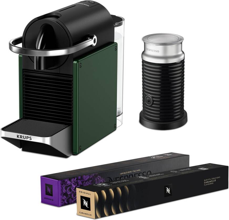 Nespresso machine and milk frother Nespresso Pixie Coffee Pod Machine Bundle