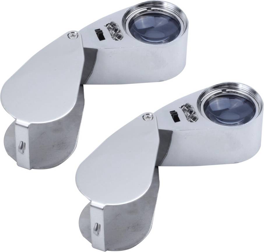 Typecat 2Pcs 40X LED Pocket Magnifier Loop