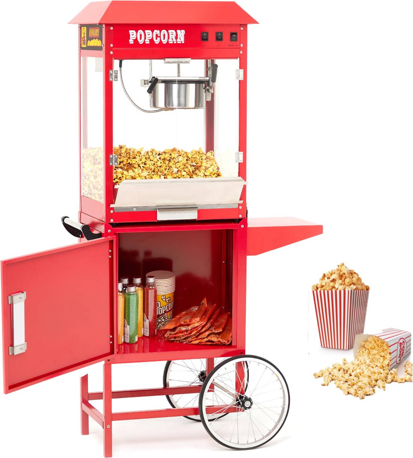 Popcorn cart Garvee Commercial Popcorn Machine With Cart