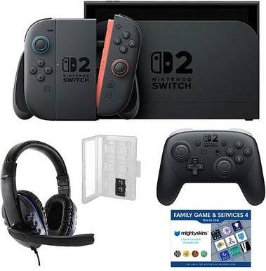 Nintendo switch 2 bundle Nintendo Switch 2 Bundle with Pro Controller, Headset, Game Card Case, and Memory Card