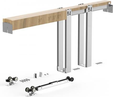 Pocket door hardware VEVOR Pocket Door Frame Kit 24-36 In Wide 84 In