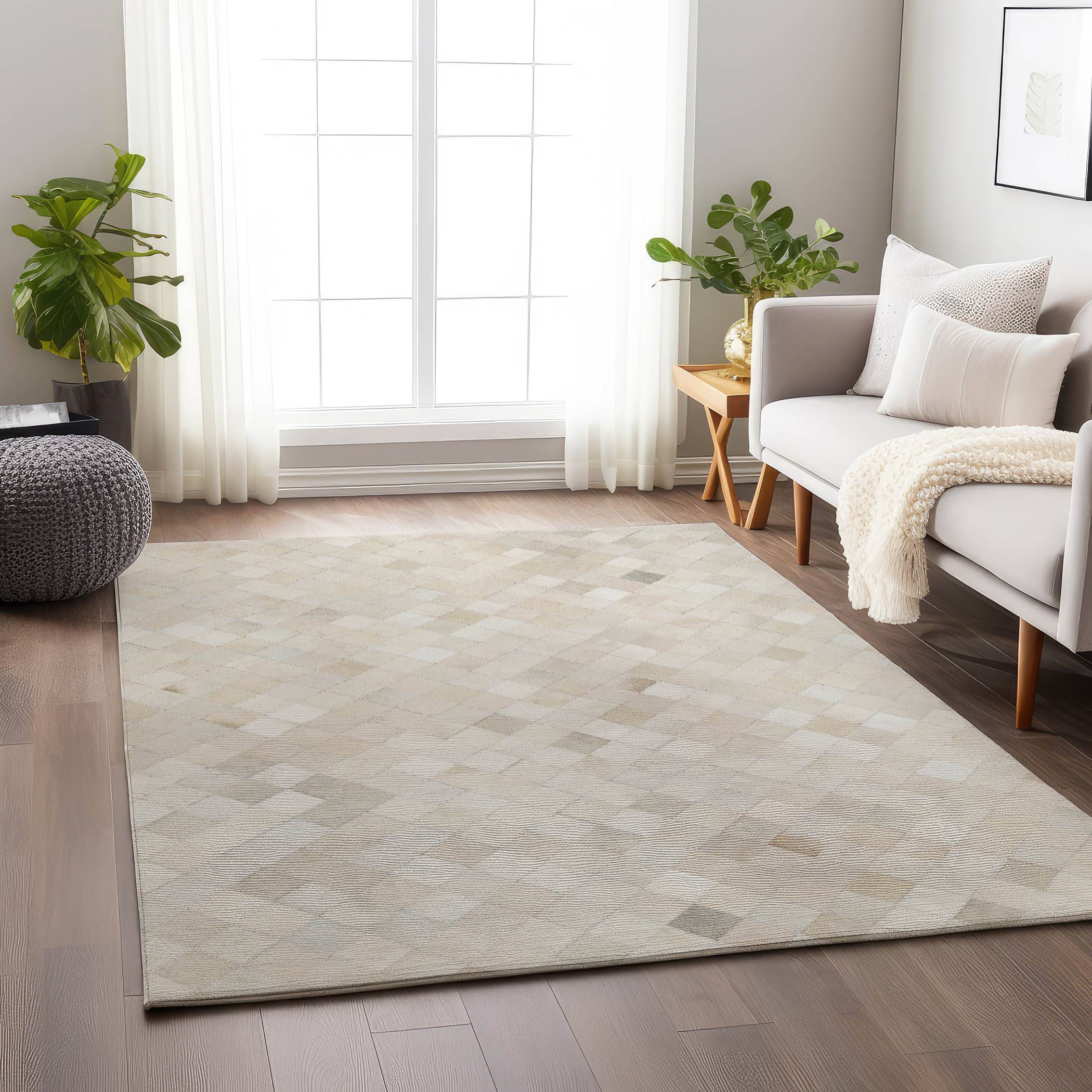 Addison Rugs Super Soft Faux Cowhide Mayfield Rug 8 x 10 ft Multicolor, Beige
