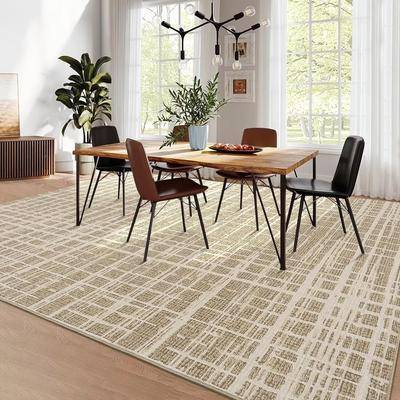 Garvee Washable Modern Geometric Crosshatch Area Rug