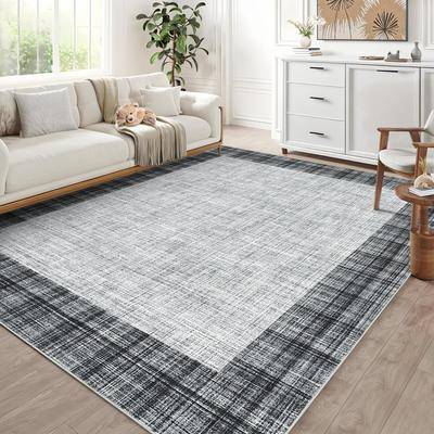 Garvee Linen Border Area Rug