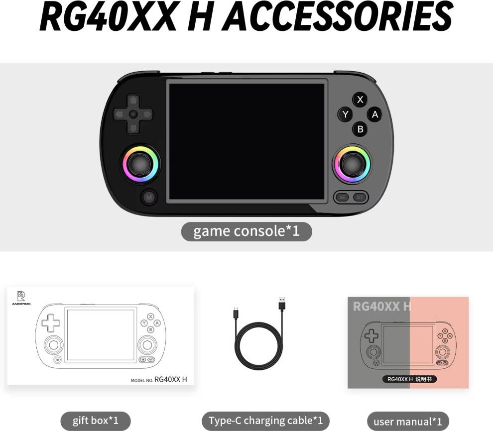 Retro Handheld Game Console RG40XX 4.0 Inch