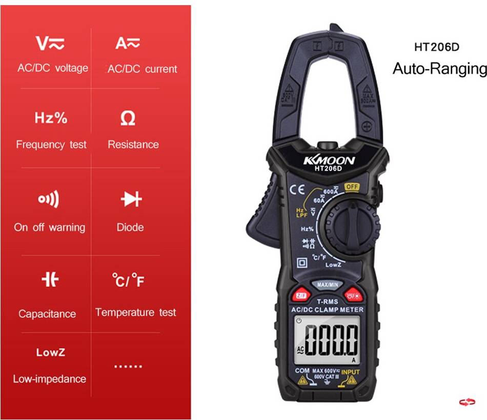 KKmoon HT118A Digital Multimeter Automatisk Räckvidd