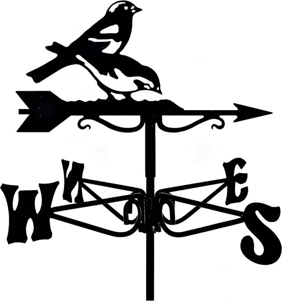 Metal Bird Weathervane Wind Direction Indicator