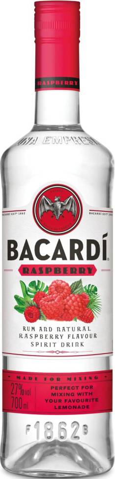 Bacardã Raspberry 27% ABV 70cl White Rum