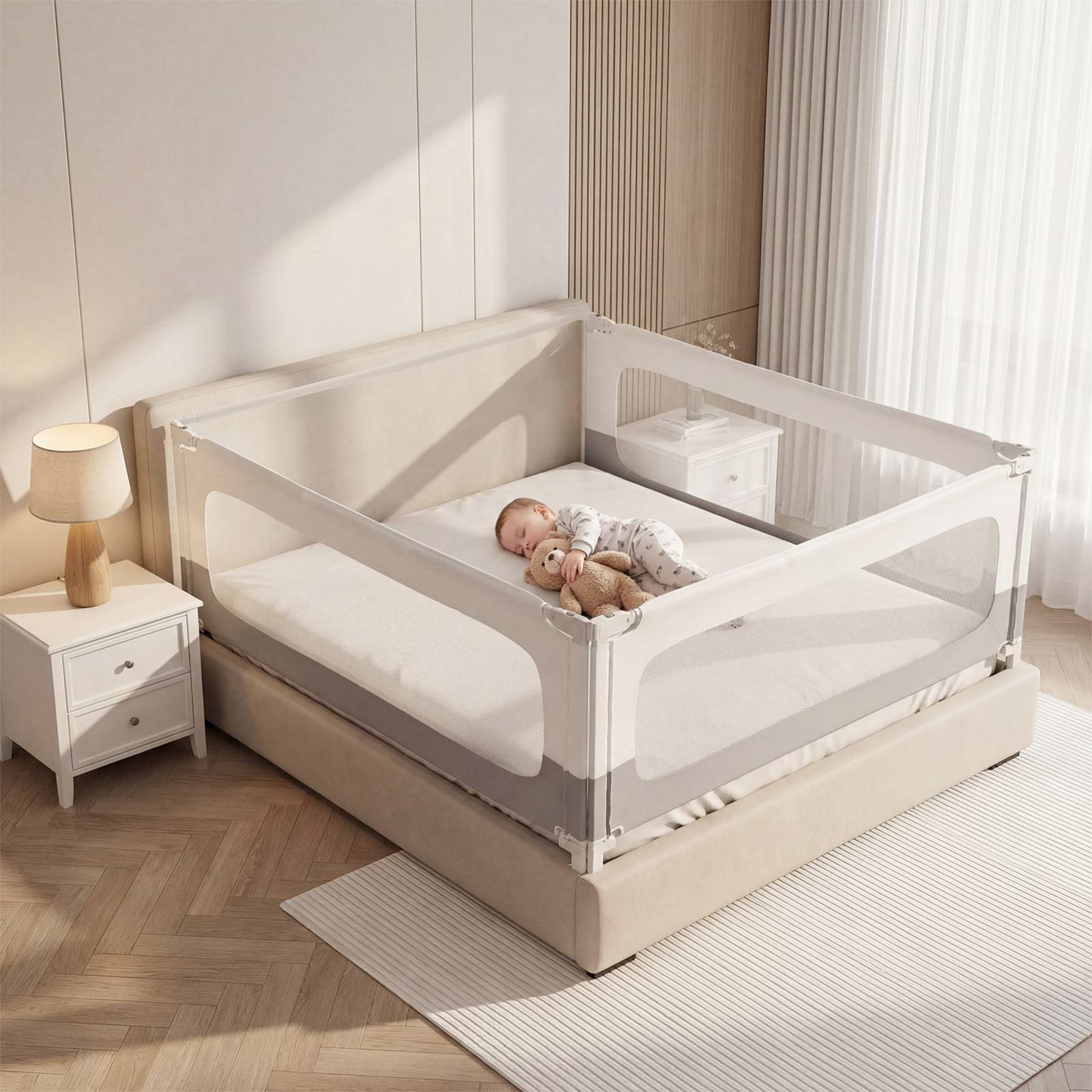 King size bed IDEALHOUSE 3 Piece King Size Bed Rails