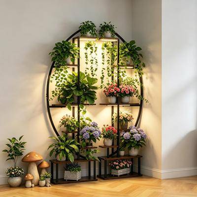 2 PCS Multi-layered Half-Circle Plant Rack