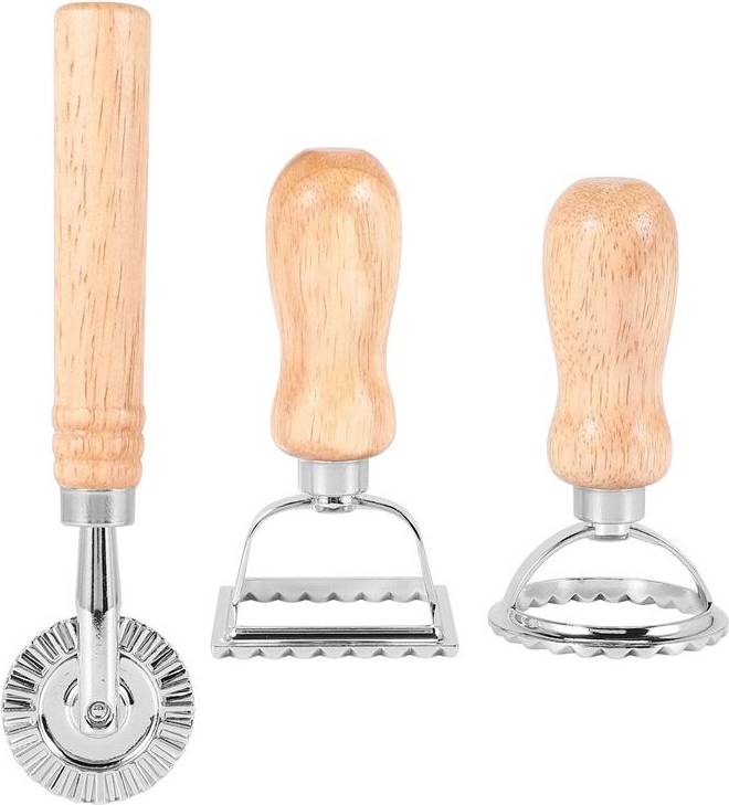 Ravioli Exogio Ravioli Pasta Cutter Set Wooden Handle