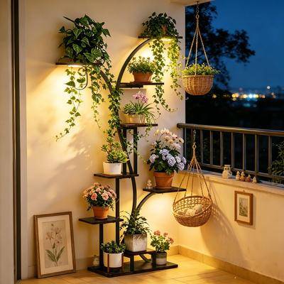 Industrial Tree-Shaped Plant Stand Display Rack