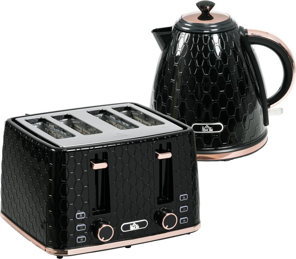 Rose gold kettle 4 Slice Toaster Kettle Set 1.7L