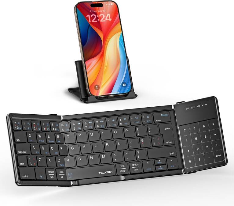Tecknet Foldable Bluetooth Mini Wireless Keyboard