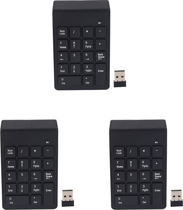 3X Numeric Keypad 18 Keys Wireless USB