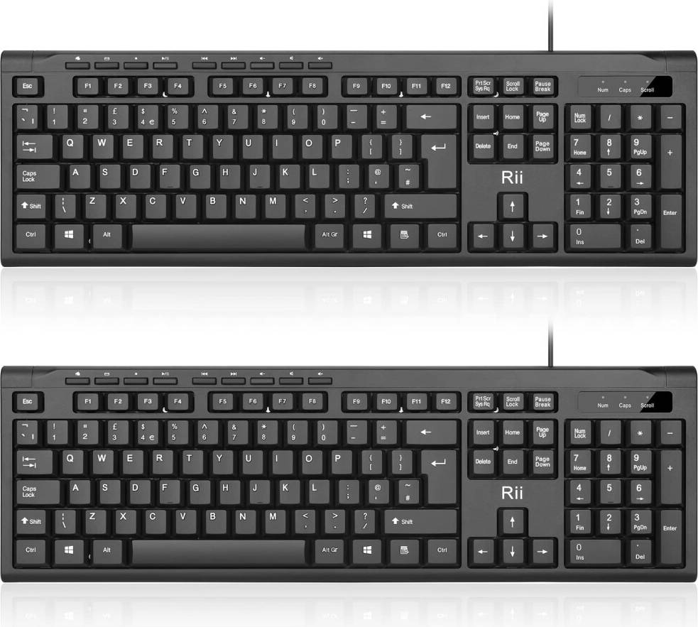 Rii RK907 USB Wired Full Size Keyboard